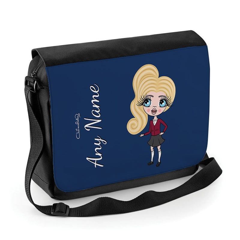 ClaireaBella Girls Personalised Navy Messenger Bag - Image 1