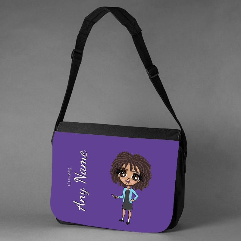 ClaireaBella Girls Personalised Purple Messenger Bag - Image 2