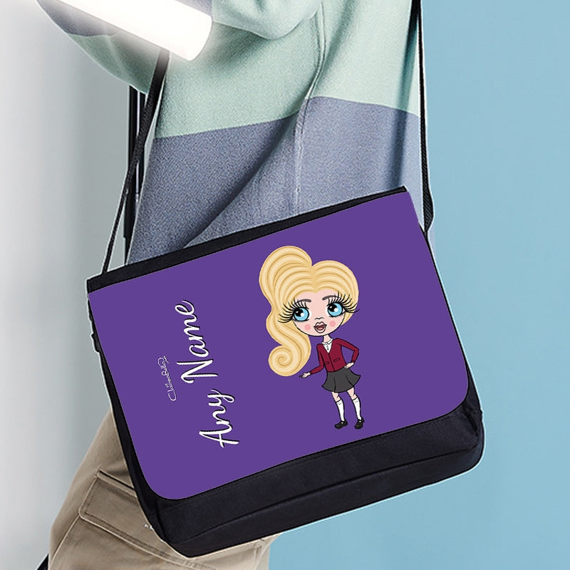 ClaireaBella Girls Personalised Purple Messenger Bag - Image 3