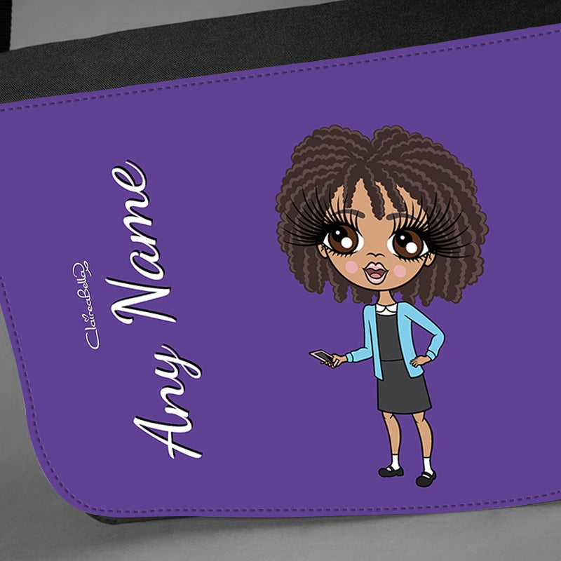 ClaireaBella Girls Personalised Purple Messenger Bag - Image 4