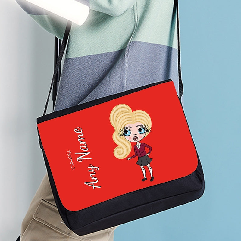 ClaireaBella Girls Personalised Red Messenger Bag - Image 3