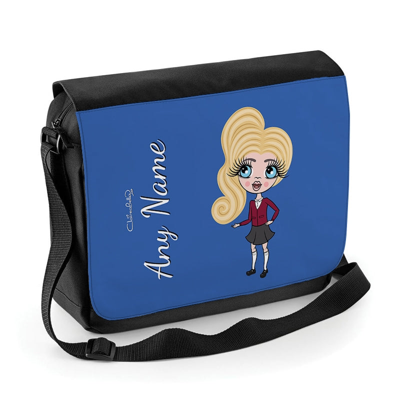 ClaireaBella Girls Personalised Royal Blue Messenger Bag - Image 1