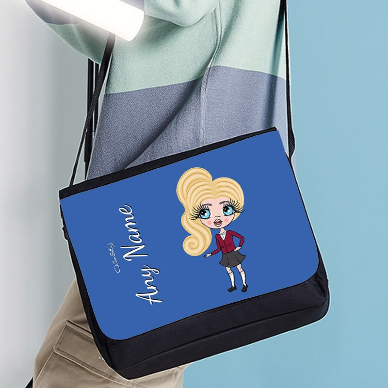 ClaireaBella Girls Personalised Royal Blue Messenger Bag - Image 3