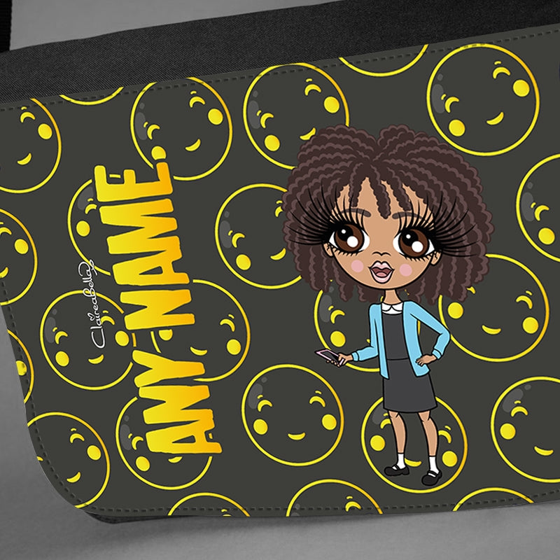 ClaireaBella Girls Personalised Smiley Faces Messenger Bag - Image 3