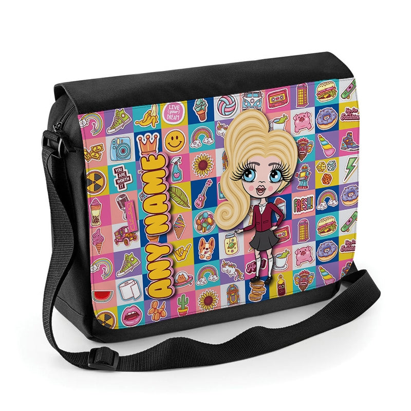 ClaireaBella Girls Personalised Stickers Messenger Bag - Image 1