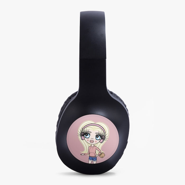 ClaireaBella Girls Pink Personalised Wireless Headphones - Image 2