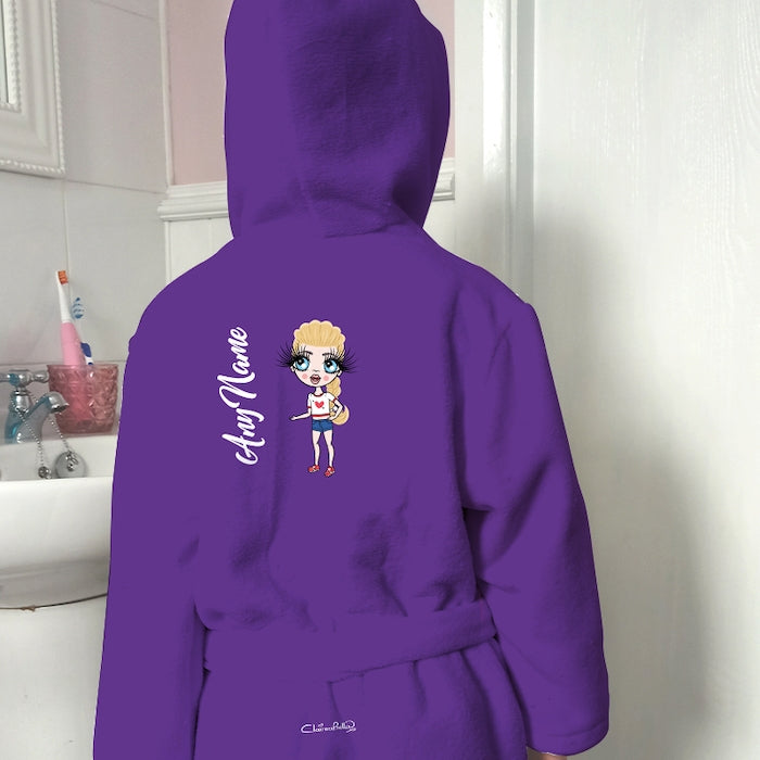 ClaireaBella Girls Purple Dressing Gown - Image 3