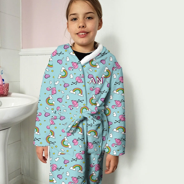 ClaireaBella Girls Rainbows Dressing Gown Toxic Fox