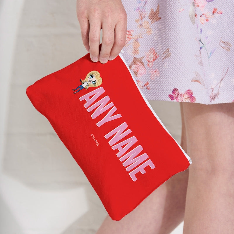 ClaireaBella Girls Red Bold Name Make Up Bag - Image 2