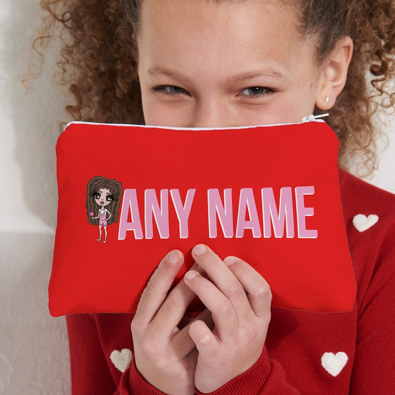 ClaireaBella Girls Red Bold Name Make Up Bag - Image 7