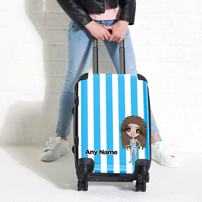 ClaireaBella Girls Personalised Blue Stripe Suitcase - Image 4