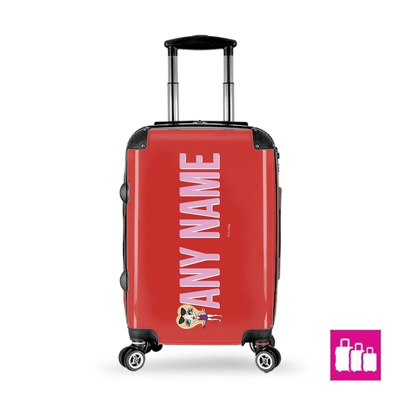ClaireaBella Girls Red Bold Name Suitcase - Image 1