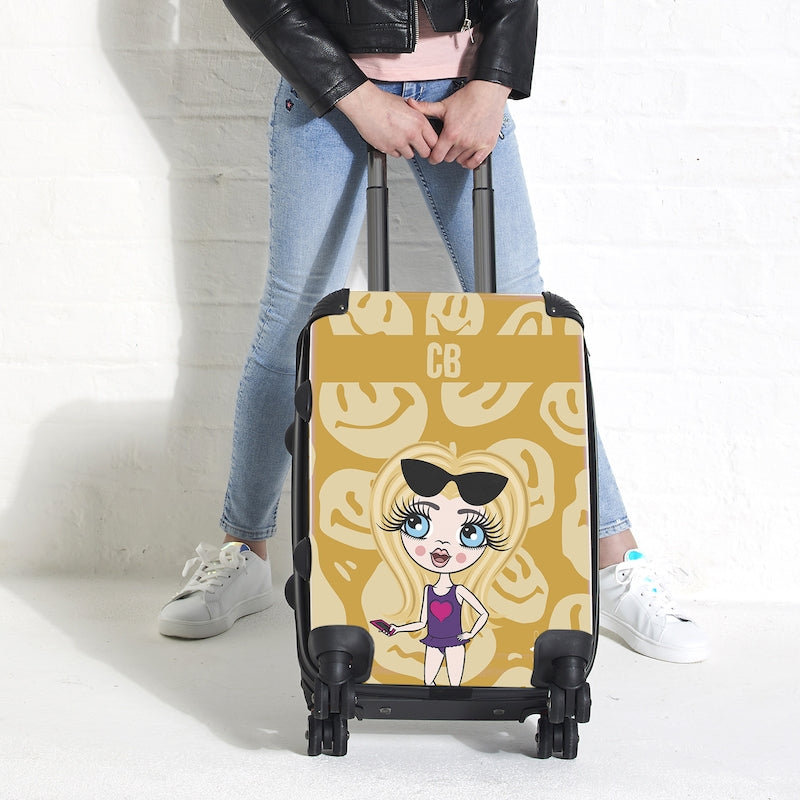 ClaireaBella Girls Personalised Repeat Smile Suitcase - Image 5