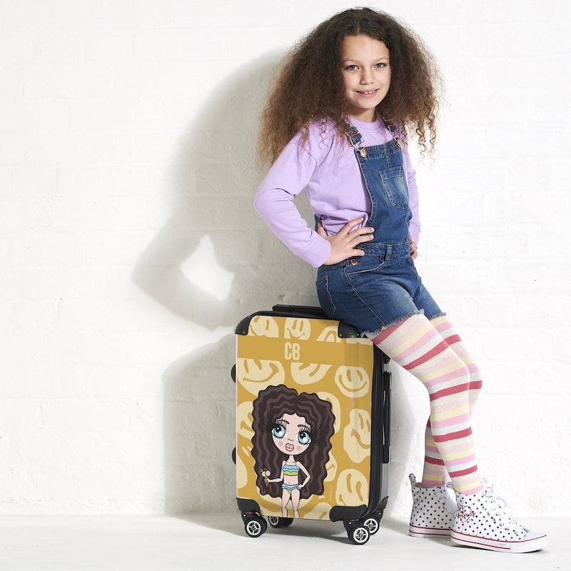 ClaireaBella Girls Personalised Repeat Smile Suitcase - Image 2