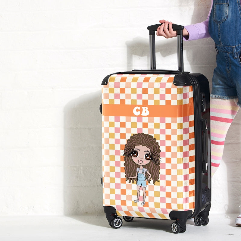 ClaireaBella Girls Personalised Checkered Suitcase - Image 5