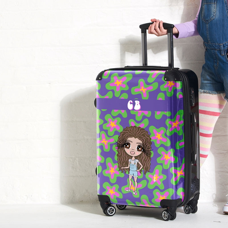 ClaireaBella Girls Personalised Flower Power Suitcase - Image 5