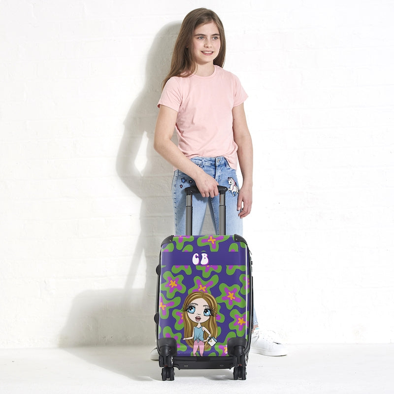 ClaireaBella Girls Personalised Flower Power Suitcase - Image 6
