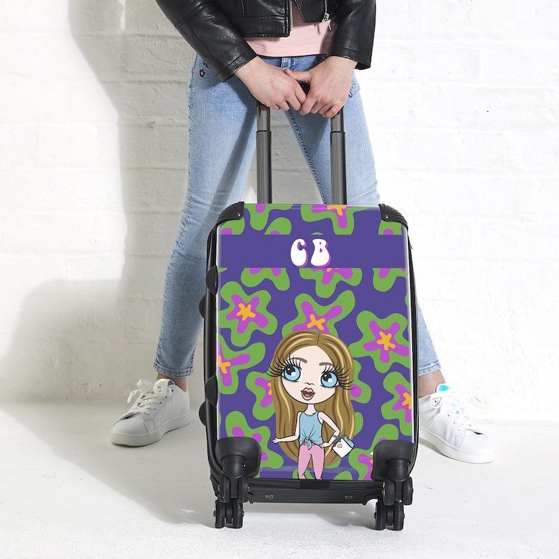 ClaireaBella Girls Personalised Flower Power Suitcase - Image 4