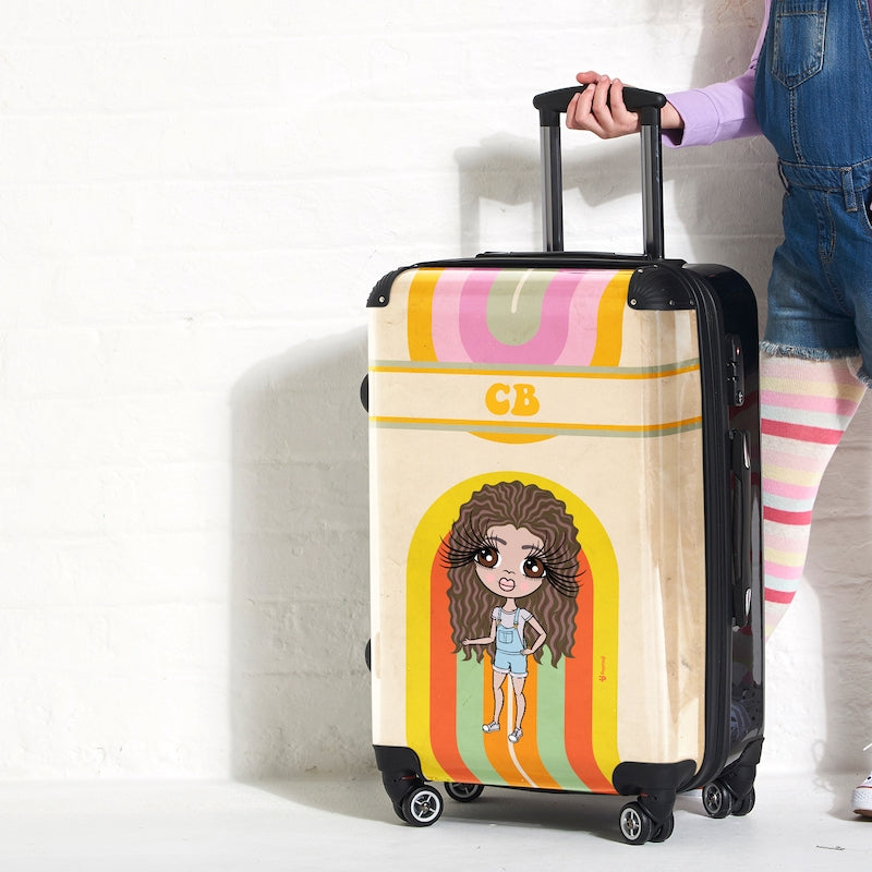 ClaireaBella Girls Personalised Retro Rainbow Suitcase - Image 5