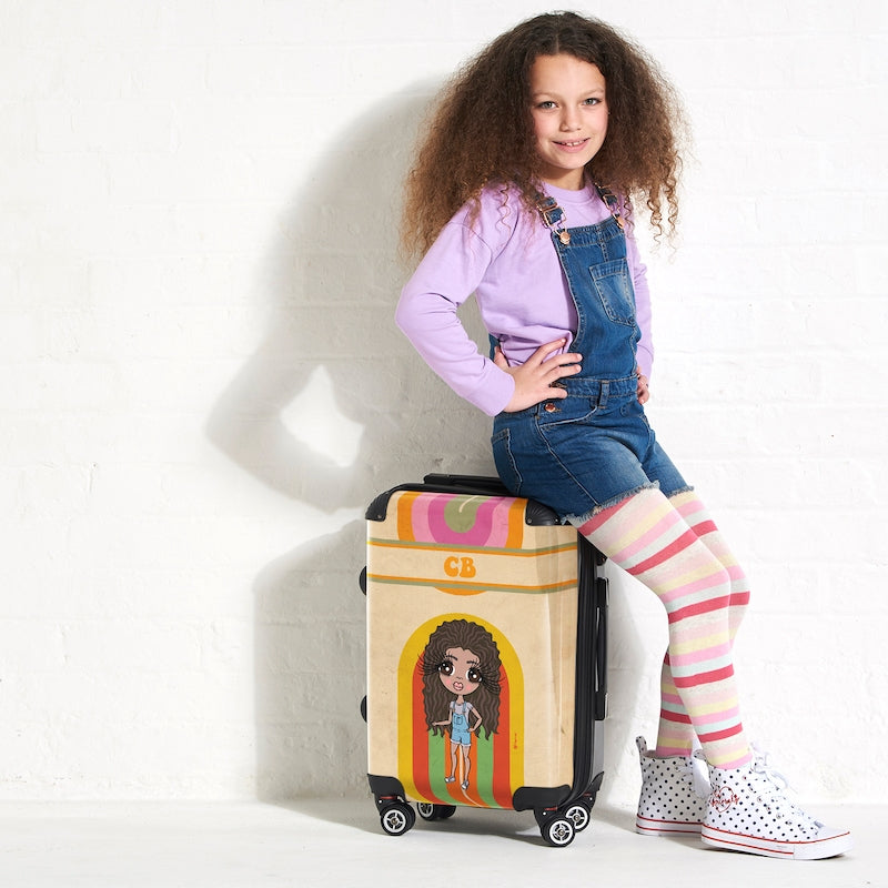 ClaireaBella Girls Personalised Retro Rainbow Suitcase - Image 6
