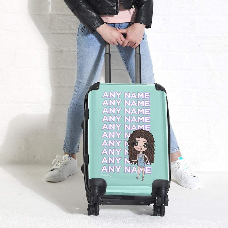 ClaireaBella Girls Turquoise Multiple Name Suitcase - Image 7