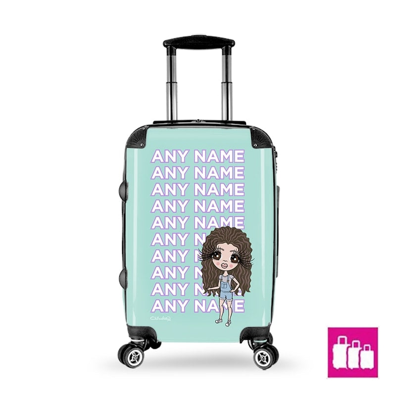 ClaireaBella Girls Turquoise Multiple Name Suitcase - Image 2