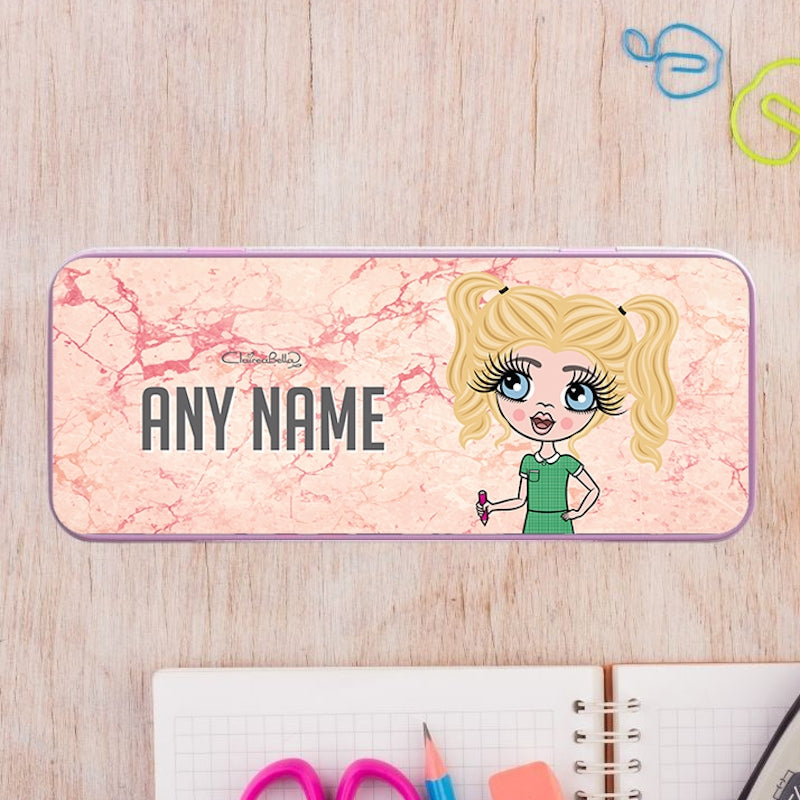 ClaireaBella Girls Marble Tin Pencil Case - Image 1