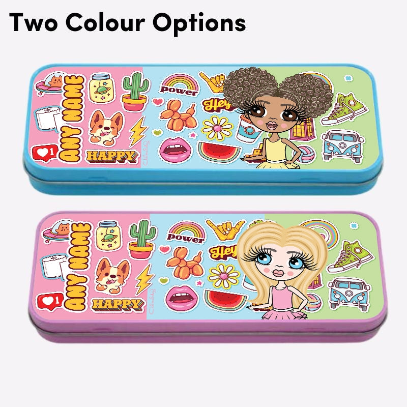 ClaireaBella Girls Stickers Tin Pencil Case - Image 4