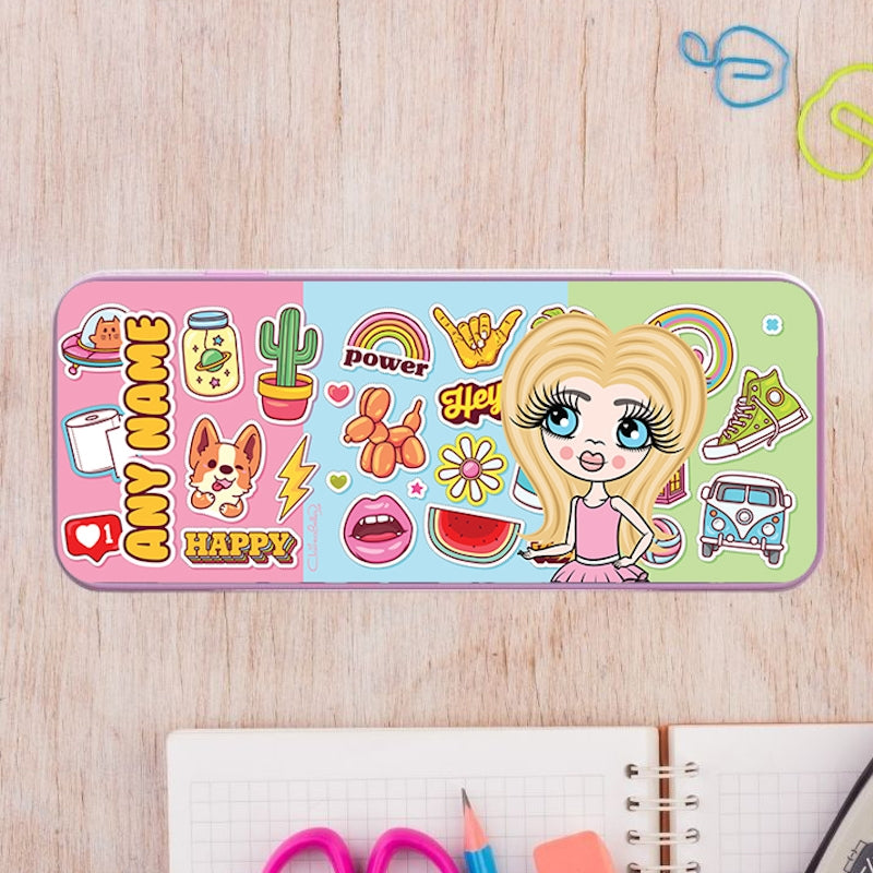 ClaireaBella Girls Stickers Tin Pencil Case - Image 3