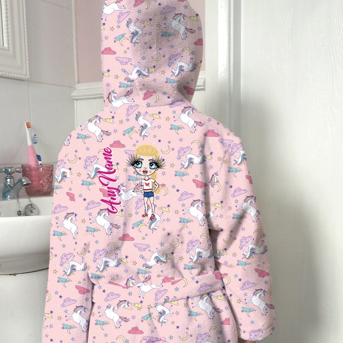 ClaireaBella Girls Unicorns Print Dressing Gown - Image 1