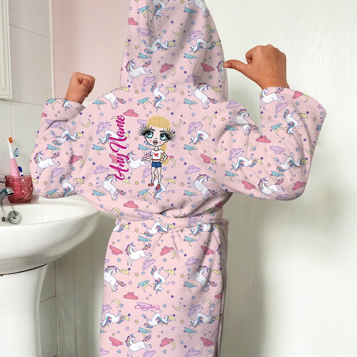 ClaireaBella Girls Unicorns Print Dressing Gown - Image 3