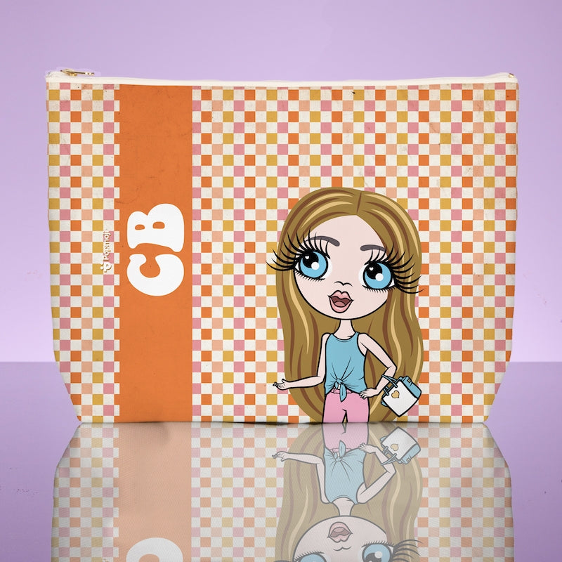 ClaireaBella Girls Personalised Checkered Wash Bag - Image 1