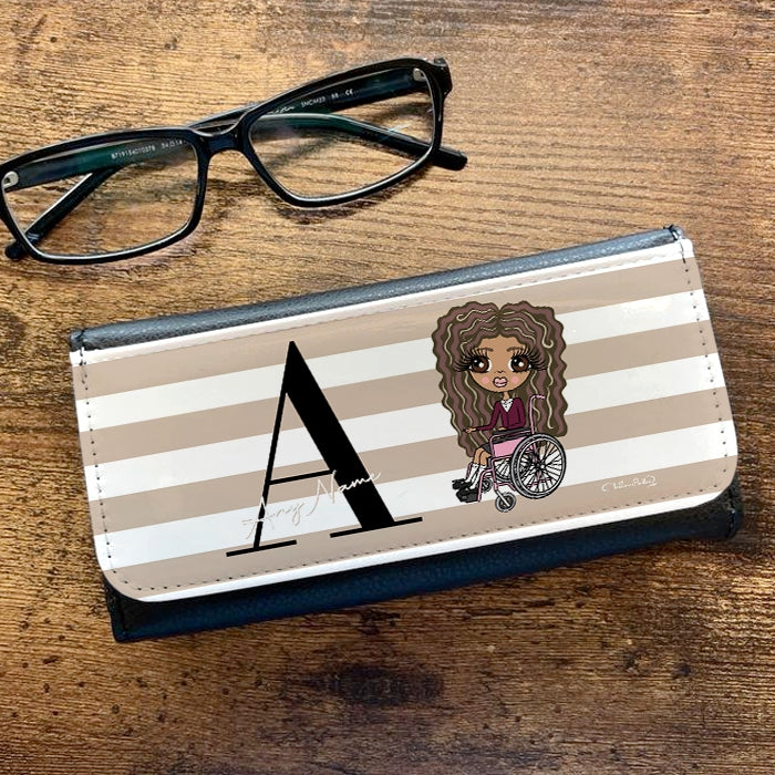 ClaireaBella Girls Wheelchair The LUX Collection Initial Stripe Glasses Case - Image 1