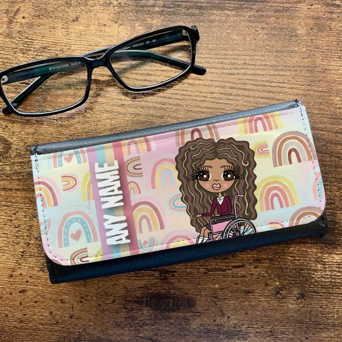 ClaireaBella Girls Personalised Wheelchair Rainbows Glasses Case - Image 1