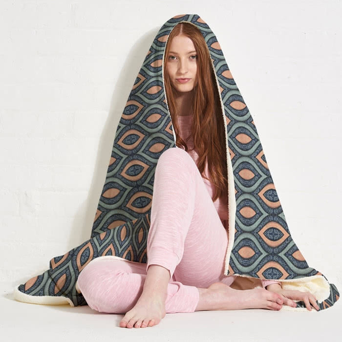 ClaireaBella Peacock Pattern Hooded Blanket - Image 6