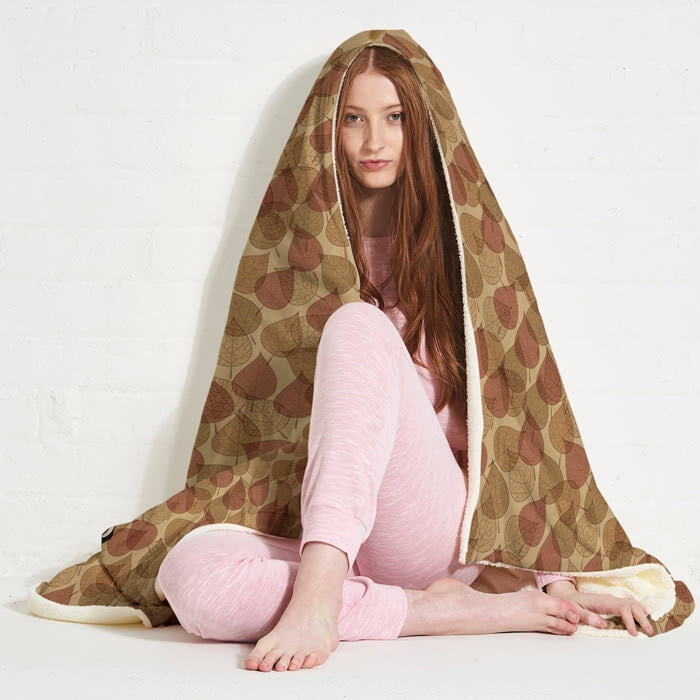 ClaireaBella Autumn Leaves Hooded Blanket - Image 6