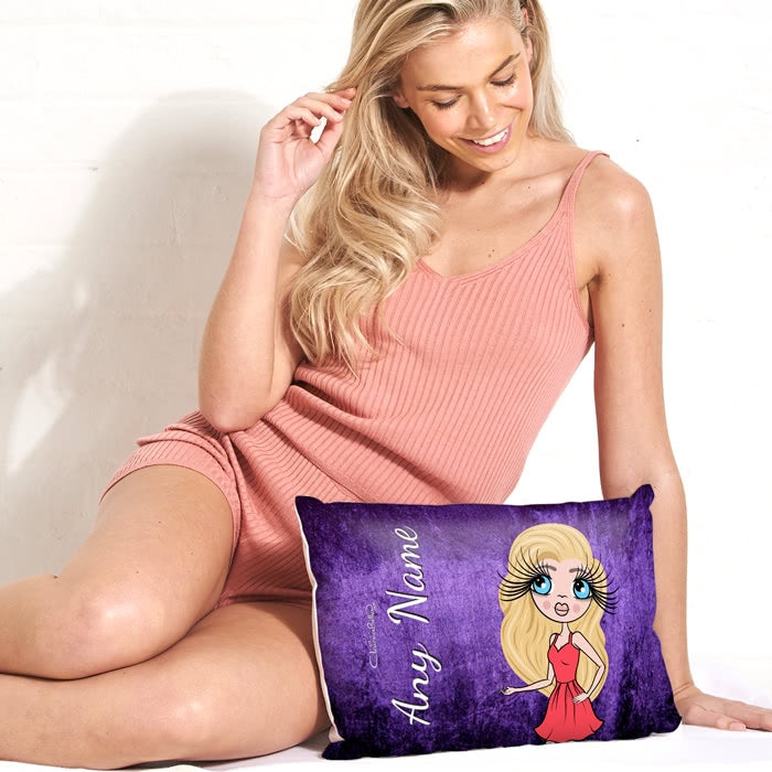 ClaireaBella Placement Cushion - Purple Velvet Effect - Image 1