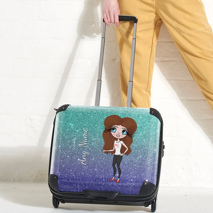 ClaireaBella Ombre Glitter Effect Weekend Suitcase - Image 4