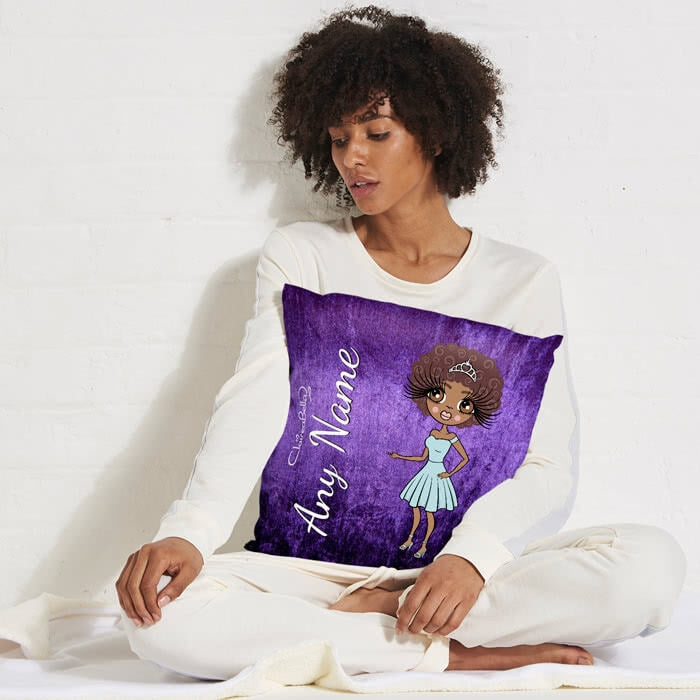 ClaireaBella Square Cushion - Purple Velvet Effect - Image 1