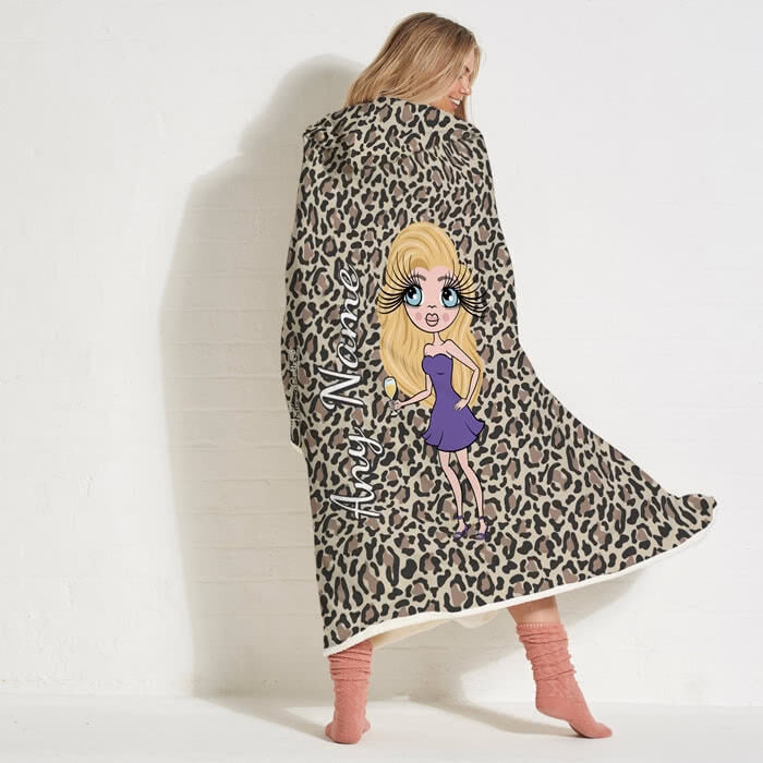 ClaireaBella Leopard Print Hooded Blanket - Image 1
