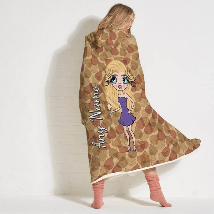 ClaireaBella Autumn Leaves Hooded Blanket - Image 3