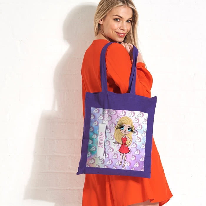 ClaireaBella Unicorn Emoji Colour Pop Canvas Bag - Image 3