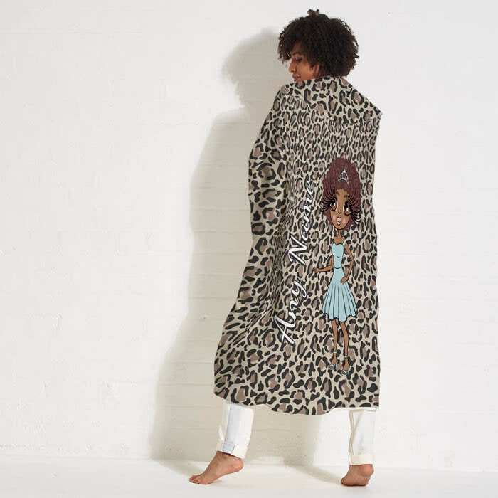 ClaireaBella Leopard Print Hooded Blanket - Image 3