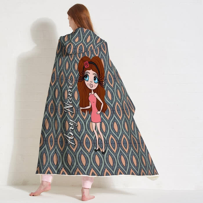 ClaireaBella Peacock Pattern Hooded Blanket - Image 1