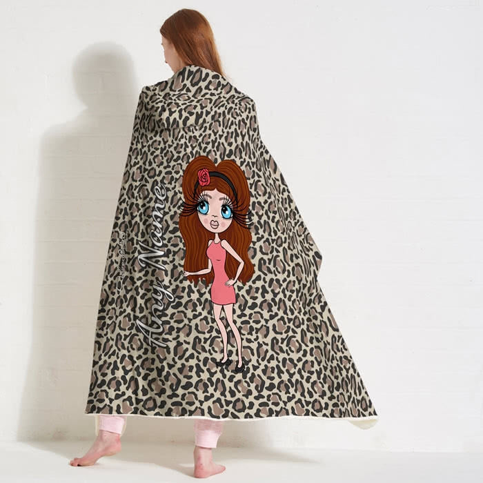 ClaireaBella Leopard Print Hooded Blanket - Image 5
