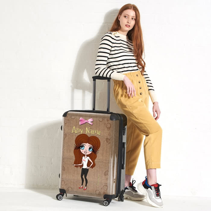 ClaireaBella Jute Print Suitcase - Image 1