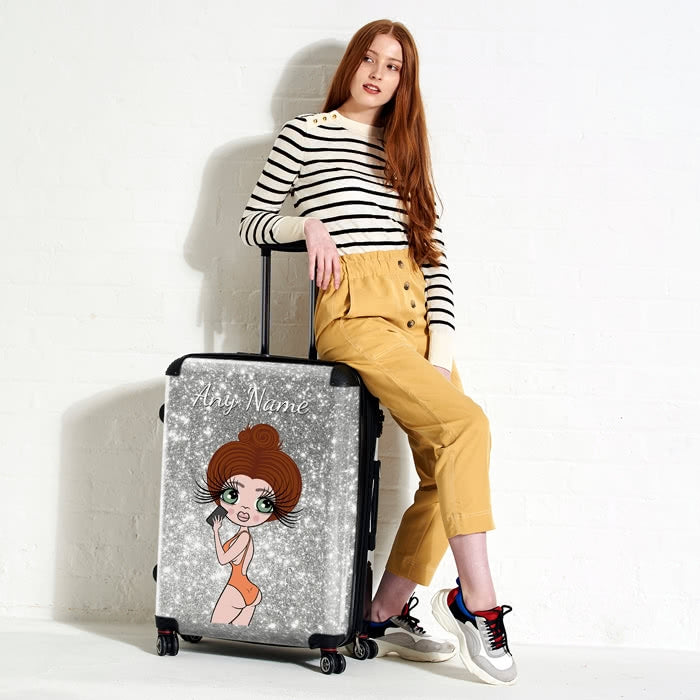 ClaireaBella Selfie Glitter Effect Suitcase - Image 8