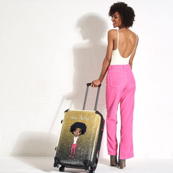 ClaireaBella Ombre Glitter Effect Suitcase - Image 6