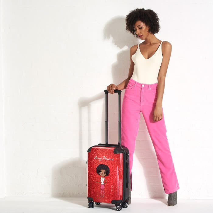 ClaireaBella Romantic Glitter Effect Suitcase - Image 6