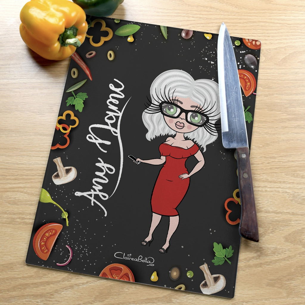 ClaireaBella Glass Chopping Board - Foodie Fun - Image 3
